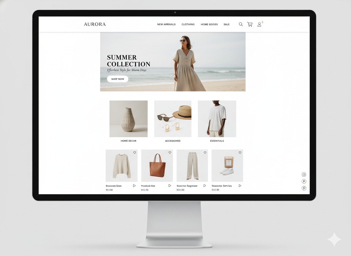 Modern e-commerce website with clean design